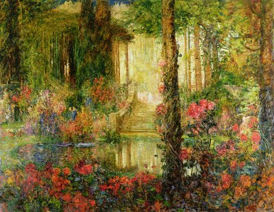 O Jardim do Encantamento - cenário para &39;Parsifal&39;, 1914 de Thomas Edwin Mostyn